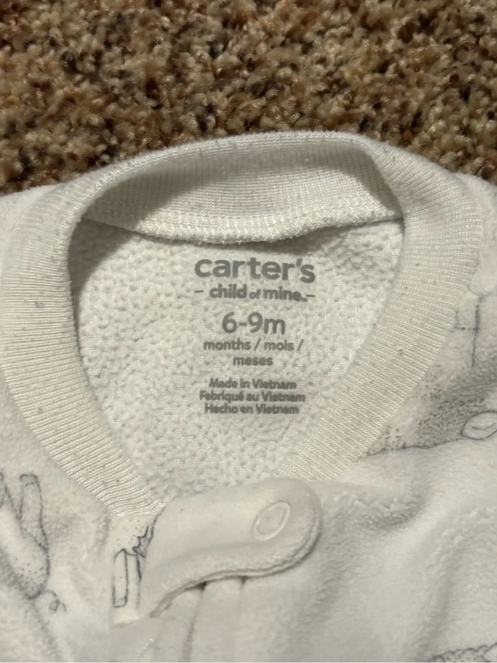 Carter's White & Light Gray Sheep Print Footed Sleepers - 2 Pack